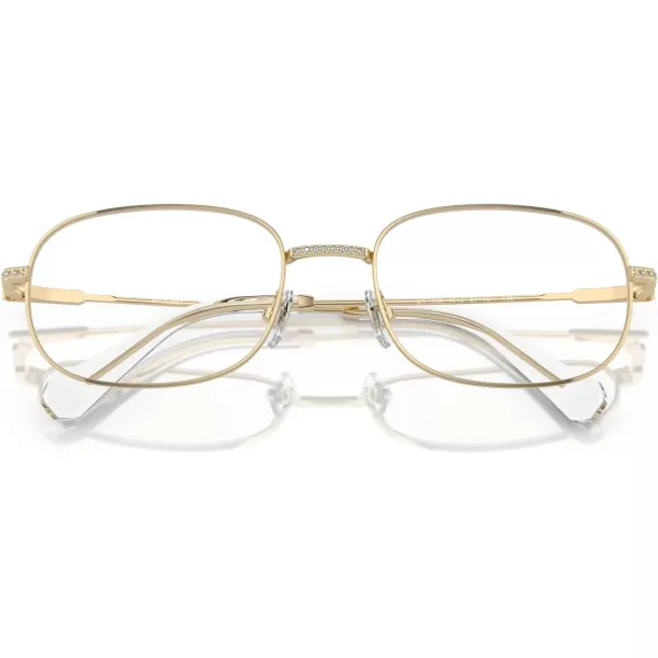 Swarovski Womens Sk1005 Rectangular Prescription Eyewear FramesPale GoldDemo Lens