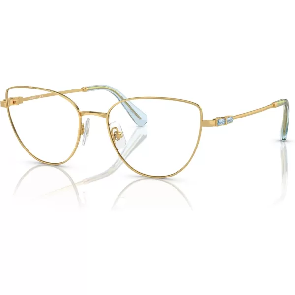 Swarovski Womens Sk1007 Cat Eye Prescription Eyewear FramesGoldBlueDemo Lens