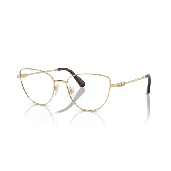 Swarovski Womens Sk1007 Cat Eye Prescription Eyewear FramesPale GoldHavanaDemo Lens