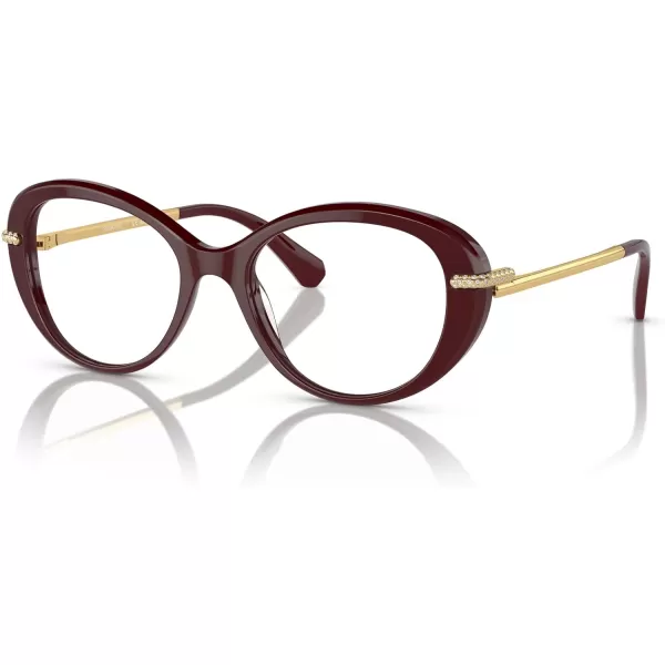 Swarovski Womens Sk2001 Oval Prescription Eyewear FramesBurgundyDemo Lens