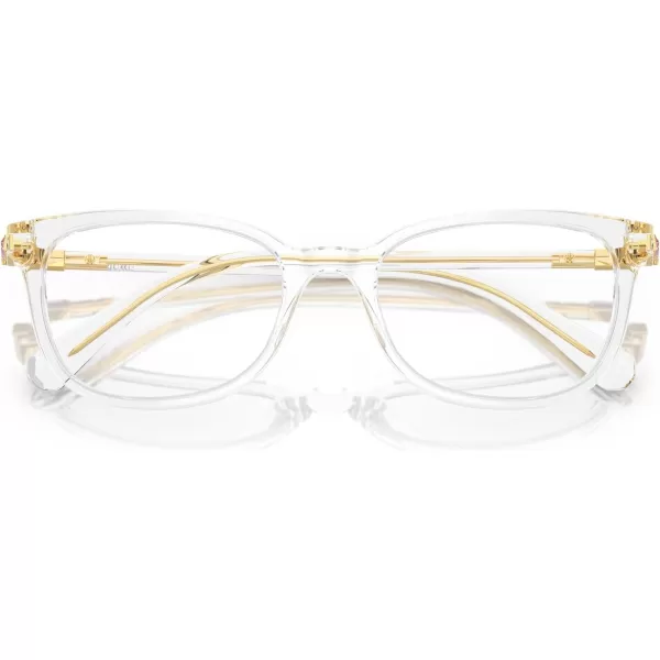 Swarovski Womens Sk2003 Rectangular Prescription Eyewear FramesCrystalDemo Lens