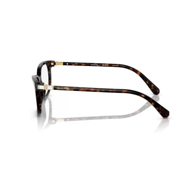 Swarovski Womens Sk2003 Rectangular Prescription Eyewear FramesHavanaDemo Lens