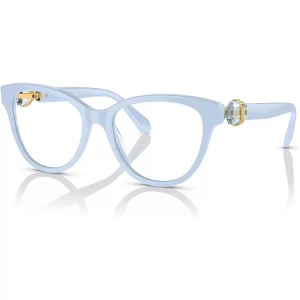 Swarovski Womens Sk2004 Round Prescription Eyewear FramesLight BlueDemo Lens