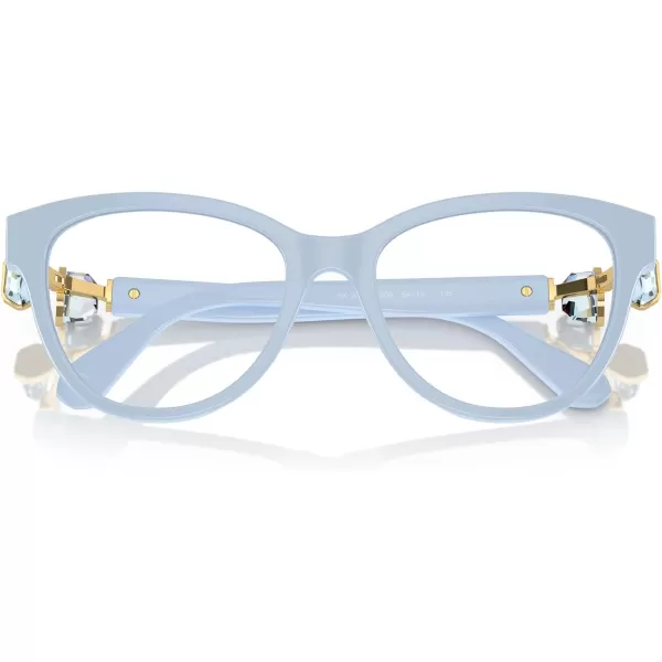 Swarovski Womens Sk2004 Round Prescription Eyewear FramesLight BlueDemo Lens