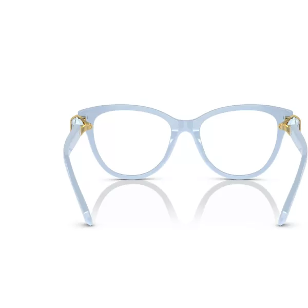 Swarovski Womens Sk2004 Round Prescription Eyewear FramesLight BlueDemo Lens