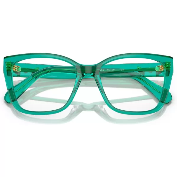 Swarovski Womens Sk2008 Square Prescription Eyewear FramesCrystal GreenDemo Lens