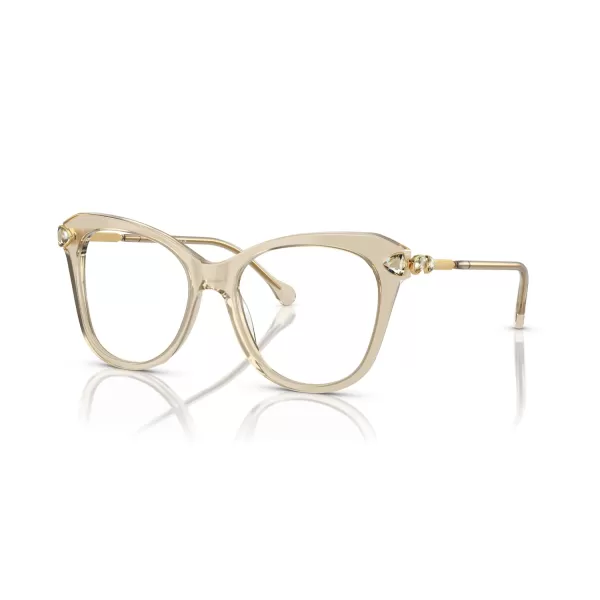 Swarovski Womens Sk2012 Butterfly Prescription Eyewear FramesTransparent BeigeDemo Lens