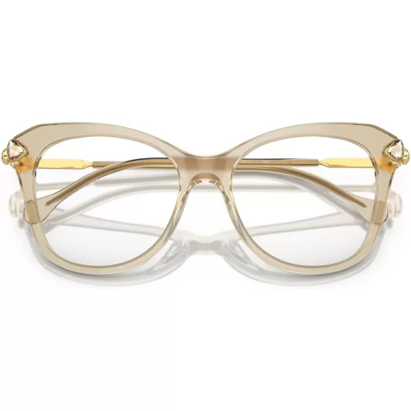 Swarovski Womens Sk2012 Butterfly Prescription Eyewear FramesTransparent BeigeDemo Lens