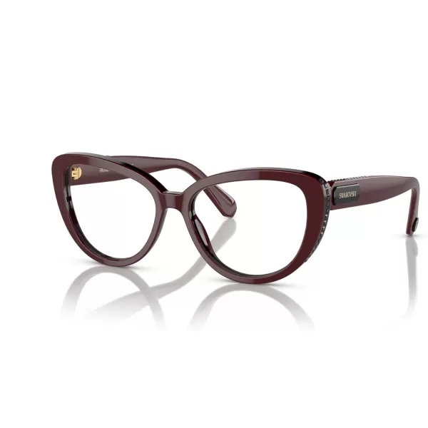 Swarovski Womens Sk2014 Cat Eye Prescription Eyewear FramesBurgundyDemo Lens