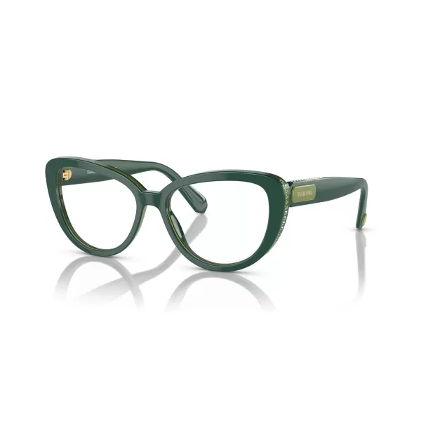 Swarovski Womens Sk2014 Cat Eye Prescription Eyewear FramesGreenDemo Lens