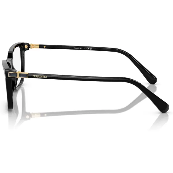 Swarovski Womens Sk2015 Rectangular Prescription Eyewear FramesBlackDemo Lens