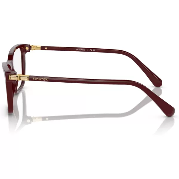 Swarovski Womens Sk2015 Rectangular Prescription Eyewear FramesBurgundyDemo Lens