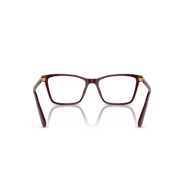 Swarovski Womens Sk2015 Rectangular Prescription Eyewear FramesBurgundyDemo Lens