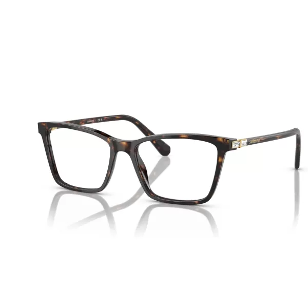 Swarovski Womens Sk2015 Rectangular Prescription Eyewear FramesDark HavanaDemo Lens