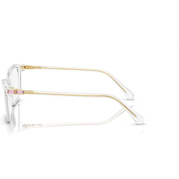 Swarovski Womens Sk2015 Rectangular Prescription Eyewear FramesTransparentDemo Lens