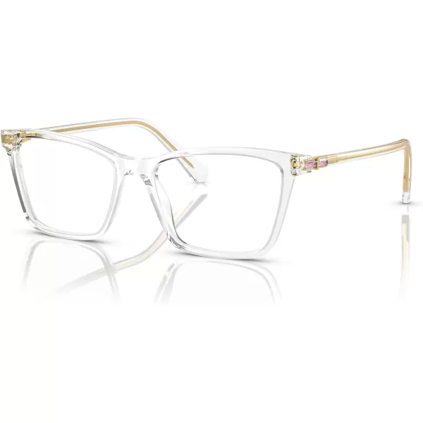 Swarovski Womens Sk2015 Rectangular Prescription Eyewear FramesTransparentDemo Lens