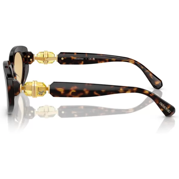 Swarovski Womens Sk6002 Oval SunglassesDark HavanaLight Yellow