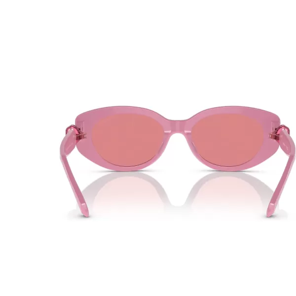 Swarovski Womens Sk6002 Oval SunglassesPinkPink Mirrored Pink