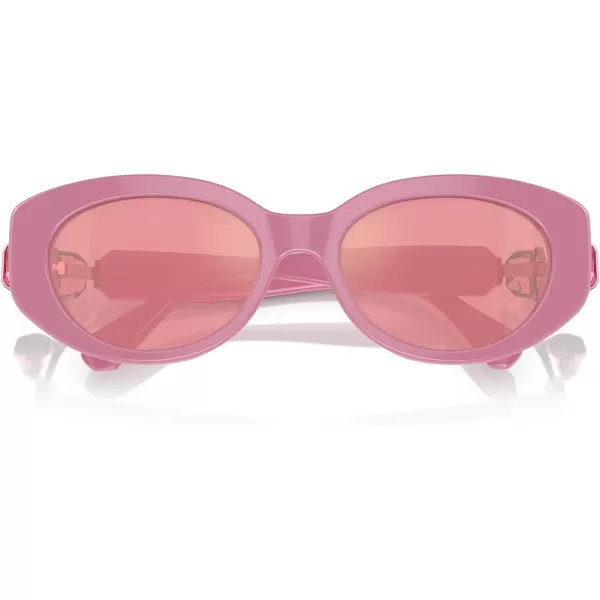 Swarovski Womens Sk6002 Oval SunglassesPinkPink Mirrored Pink