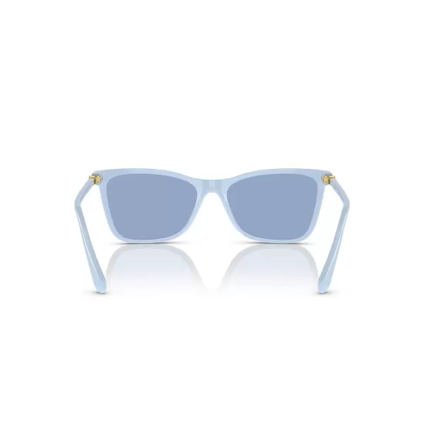 Swarovski Womens Sk6004 Rectangular SunglassesClear BlueLight Blue Mirrored Silver