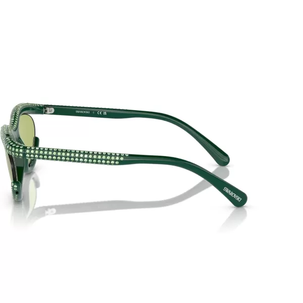 Swarovski Womens Sk6006 Oval SunglassesGreenLight Green Mirrored Silver