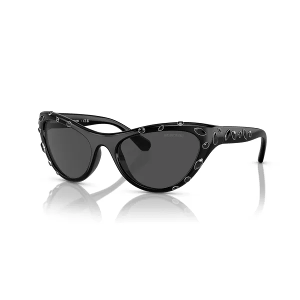 Swarovski Womens Sk6007 Cat Eye SunglassesBlackDark Grey