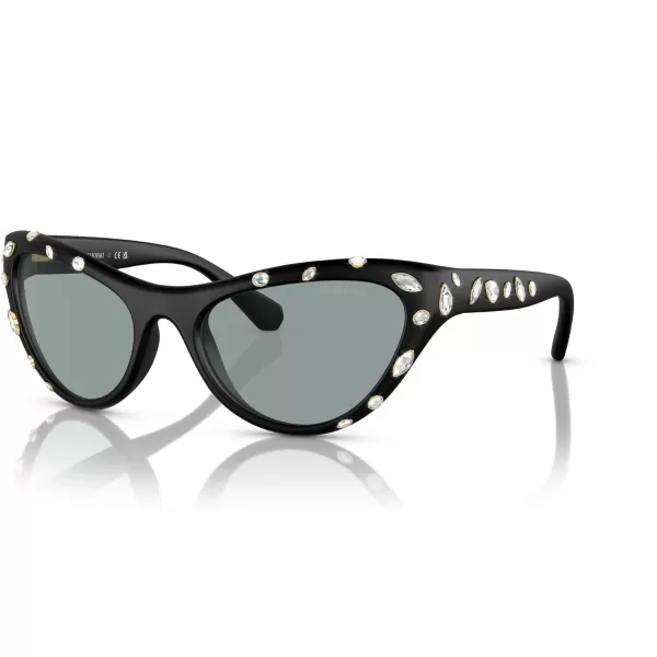 Swarovski Womens Sk6007 Cat Eye SunglassesMatte BlackDark Grey