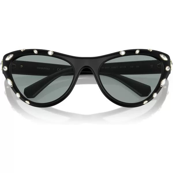 Swarovski Womens Sk6007 Cat Eye SunglassesMatte BlackDark Grey