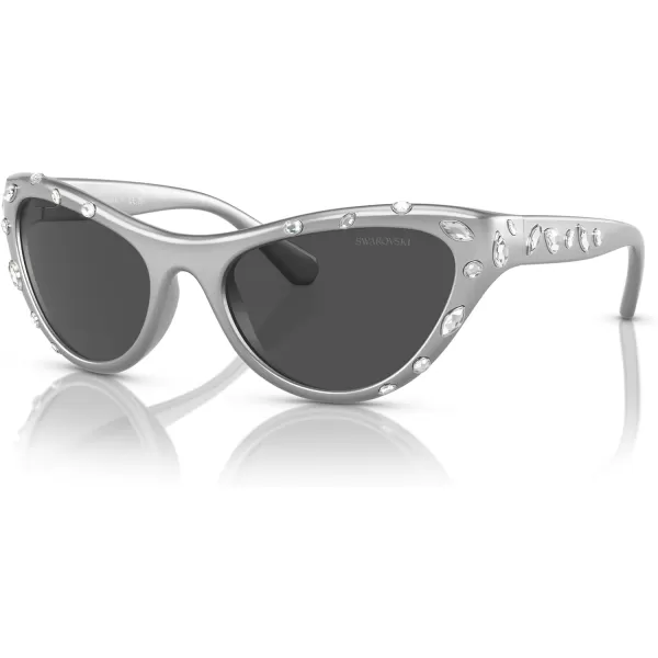 Swarovski Womens Sk6007 Cat Eye SunglassesMetallic GreyDark Grey