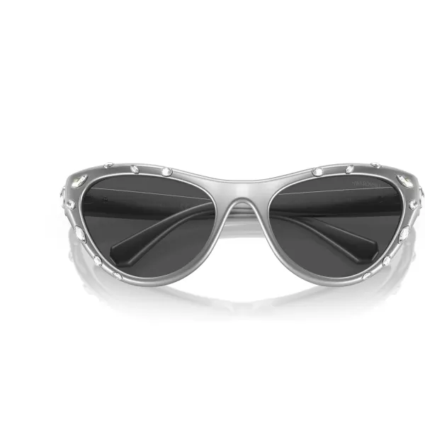 Swarovski Womens Sk6007 Cat Eye SunglassesMetallic GreyDark Grey