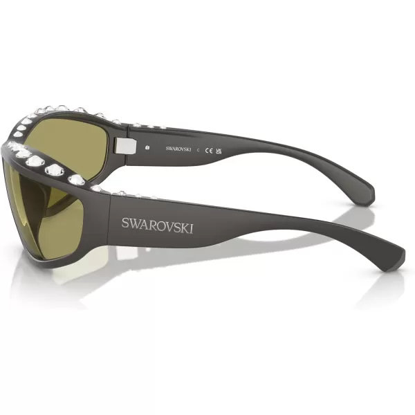 Swarovski Womens Sk6009 Rectangular SunglassesDark GreyGreen