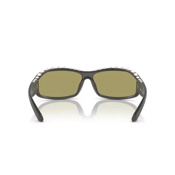 Swarovski Womens Sk6009 Rectangular SunglassesDark GreyGreen