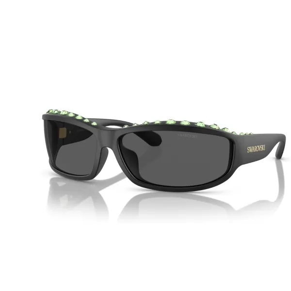 Swarovski Womens Sk6009 Rectangular SunglassesMatte BlackDark Grey