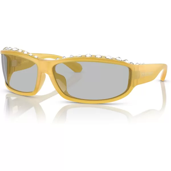 Swarovski Womens Sk6009 Rectangular SunglassesOpal Light TopazLight Grey