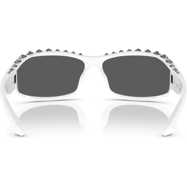 Swarovski Womens Sk6009 Rectangular SunglassesWhiteDark Grey