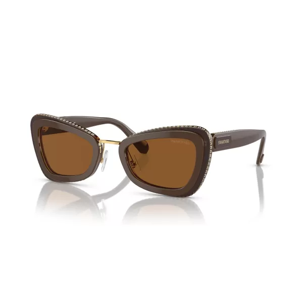 Swarovski Womens Sk6012 Butterfly SunglassesBrown Light BrownDark Brown