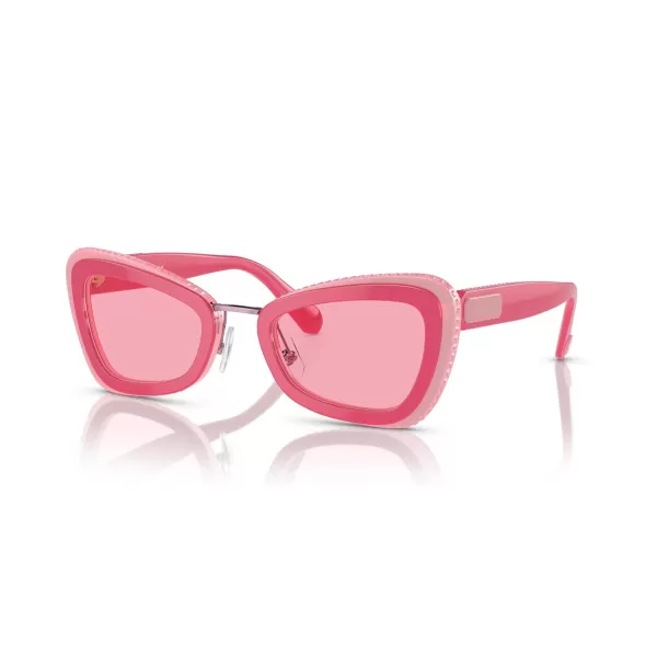 Swarovski Womens Sk6012 Butterfly SunglassesFuchsiaOld PinkPink