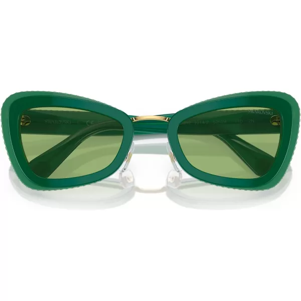 Swarovski Womens Sk6012 Butterfly SunglassesGreenDark Green