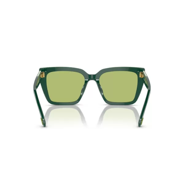 Swarovski Womens Sk6013 Square SunglassesGreenLight Green Mirrored Silver