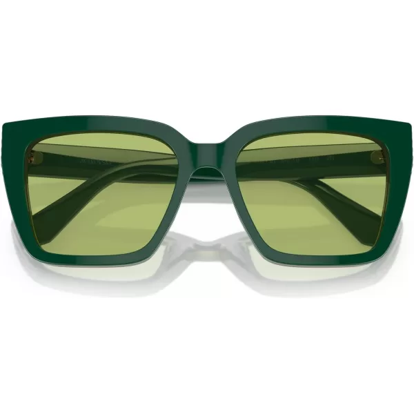 Swarovski Womens Sk6013 Square SunglassesGreenLight Green Mirrored Silver