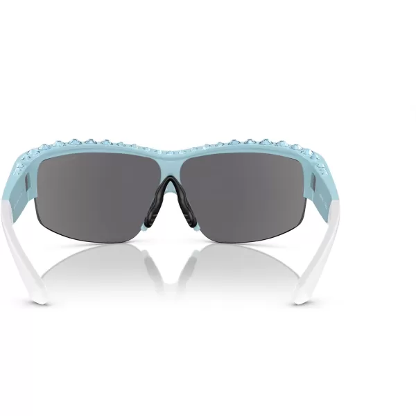 Swarovski Womens Sk6014 Rectangular SunglassesLight BlueLight Green Mirrored Blue