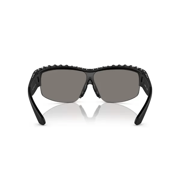 Swarovski Womens Sk6014 Rectangular SunglassesMatte BlackLight Grey Mirrored Silver