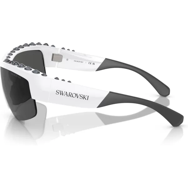 Swarovski Womens Sk6014 Rectangular SunglassesWhiteDark Grey