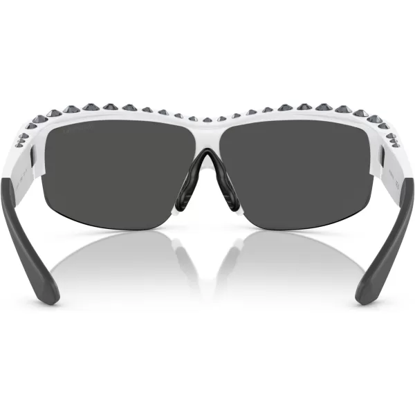 Swarovski Womens Sk6014 Rectangular SunglassesWhiteDark Grey