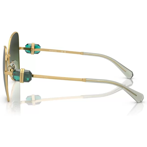 Swarovski Womens Sk7002 Butterfly SunglassesGold YellowBrown