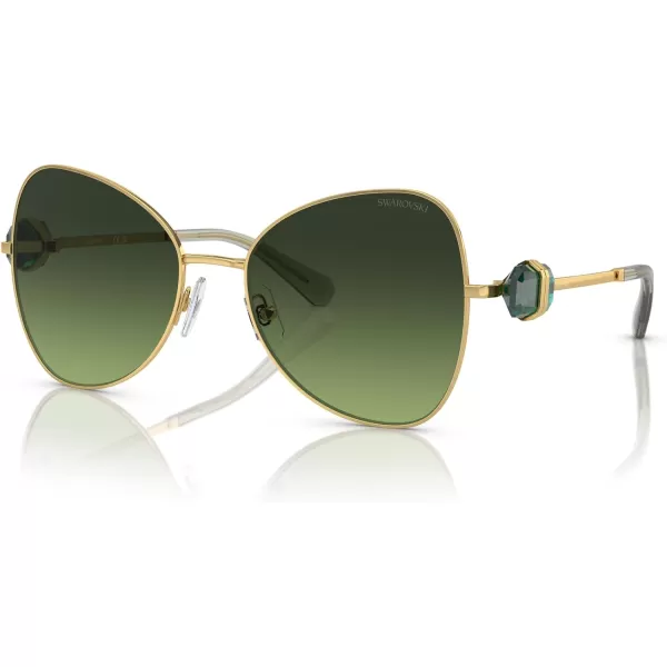 Swarovski Womens Sk7002 Butterfly SunglassesGold YellowBrown