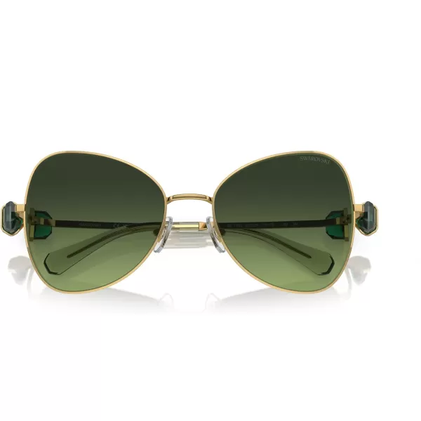 Swarovski Womens Sk7002 Butterfly SunglassesGold YellowBrown