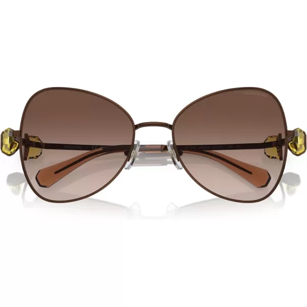 Swarovski Womens Sk7002 Butterfly SunglassesMetal BrownGradient Brown