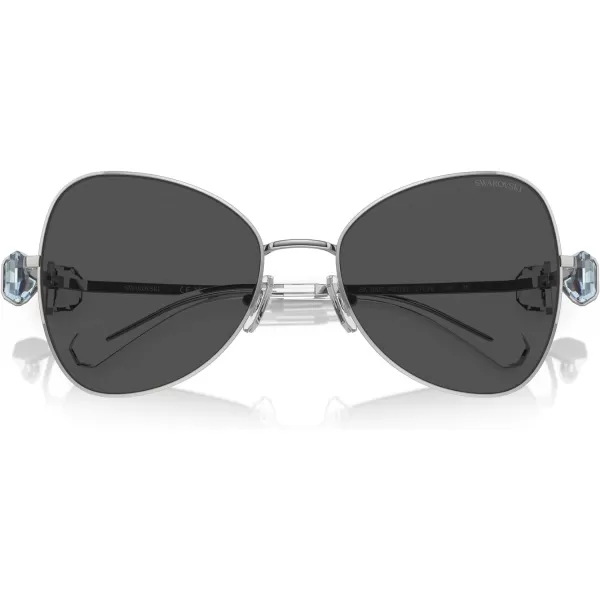 Swarovski Womens Sk7002 Butterfly SunglassesSilverDark Grey