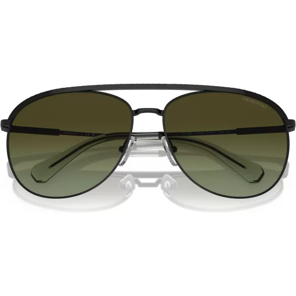 Swarovski Womens Sk7005 Aviator SunglassesBlackGreen Gradient Brown